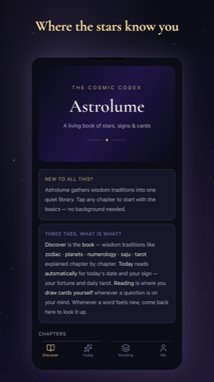 Cosmic Codex — discover screen