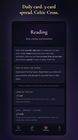 Tarot spread options